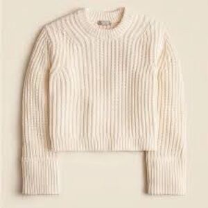 J. Crew Cream Ribbed Crew Neck Sweater